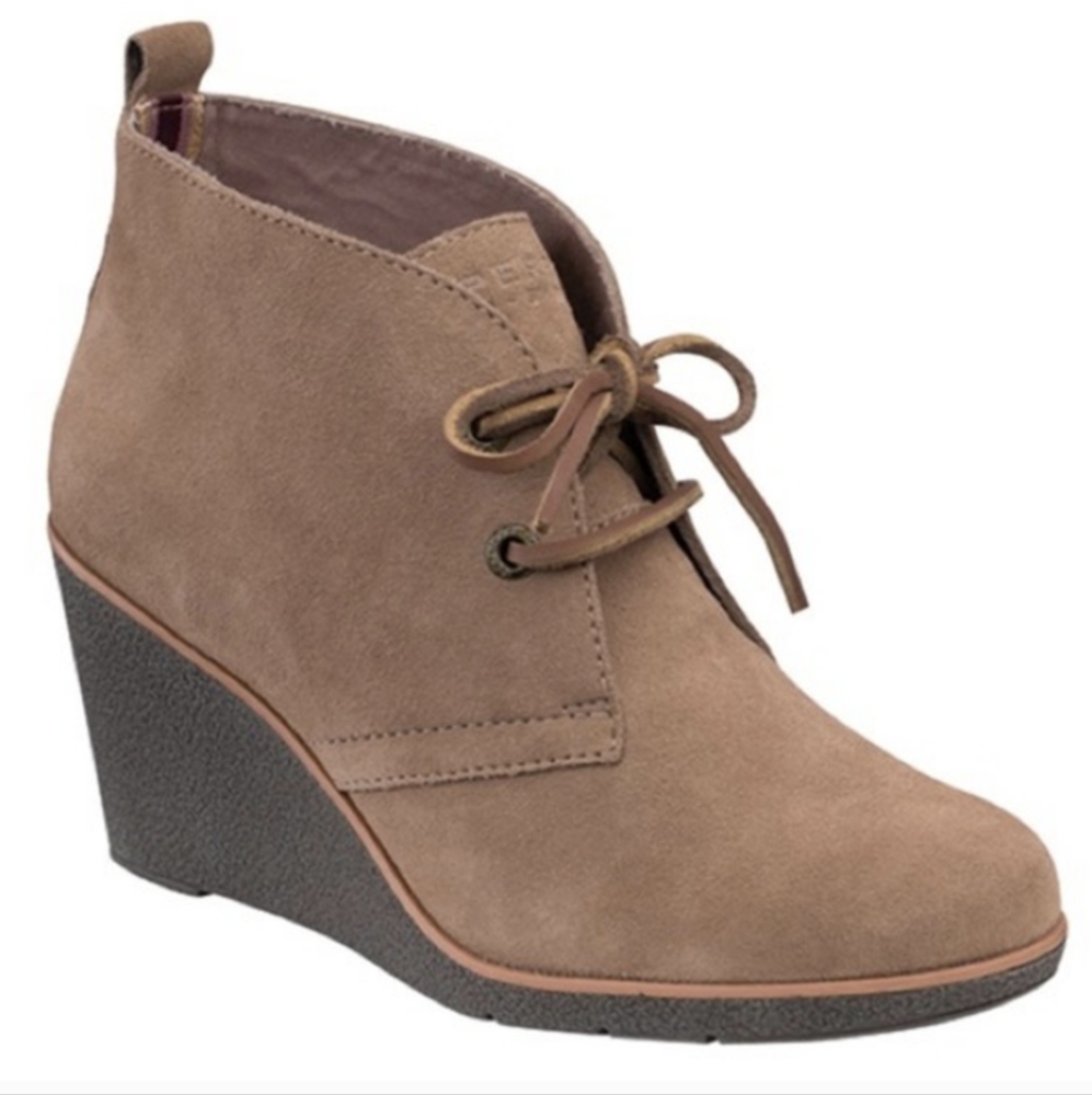 Sperry Harlow Wedge Booties in Tan